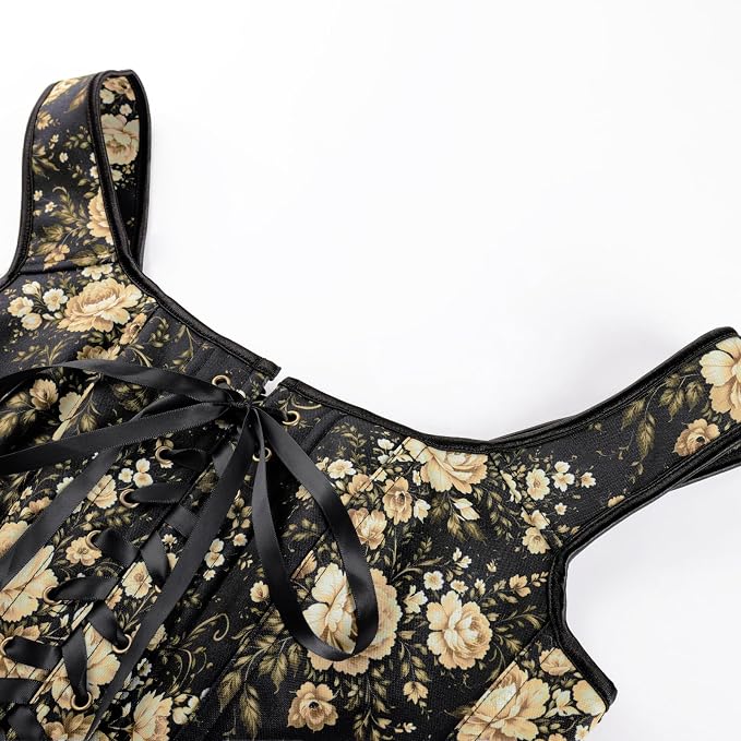 Black Antique-gold Floral