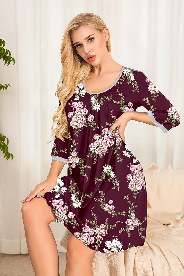 Floral Wine Red