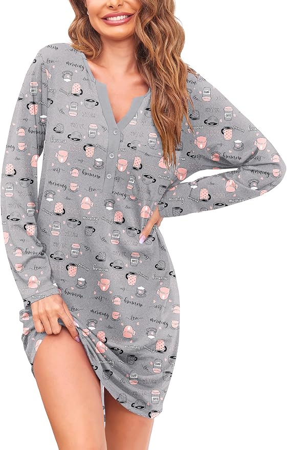 Grey Coffee Print
