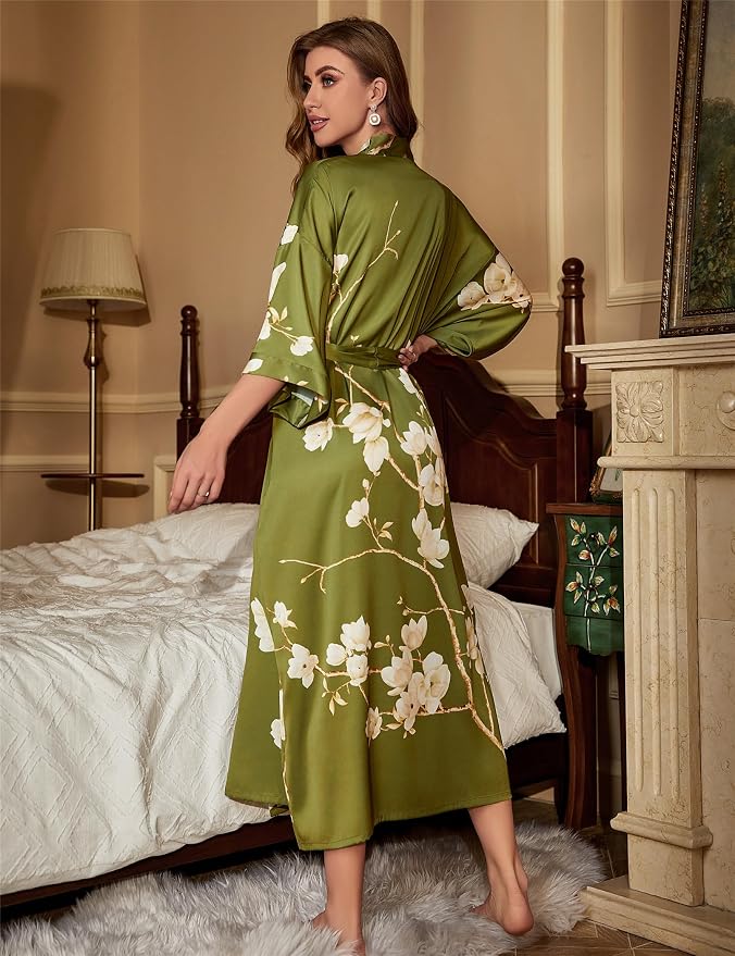 Olive Green-white Floral