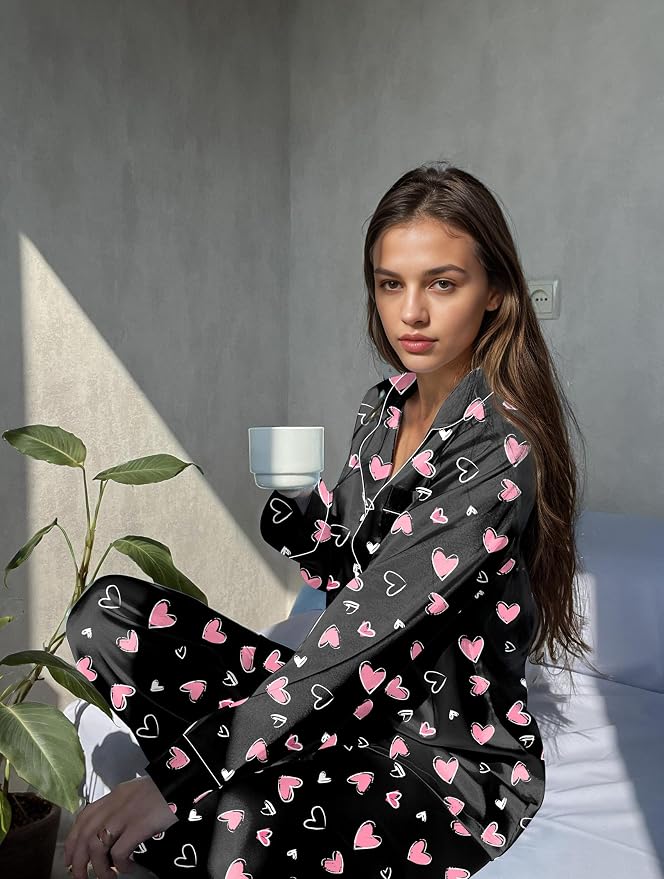 Black With Pink Hearts