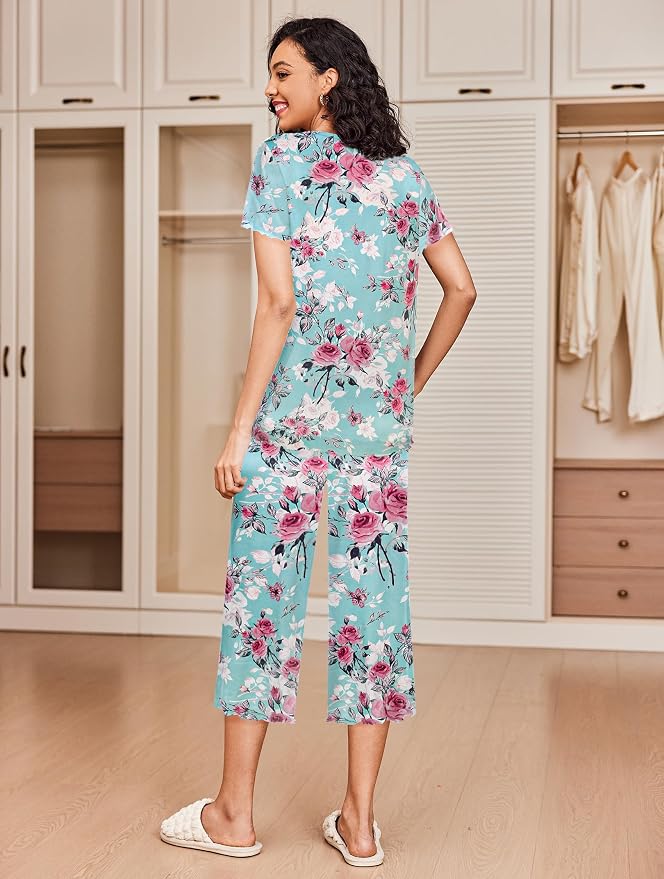 Grey/Rose Print