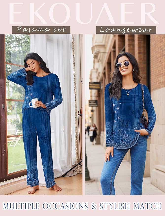 Navy Folk Print