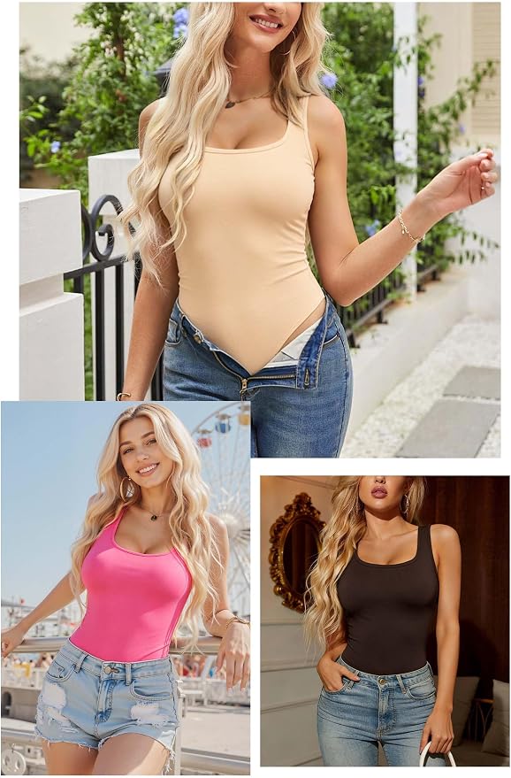 3-pack Apricot Brown Rose Pink Sleeveless