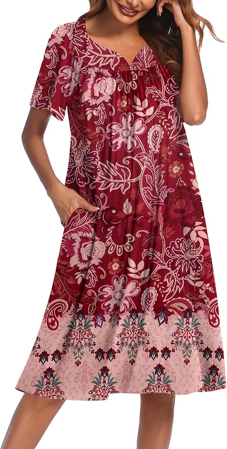 Floral Dark Red