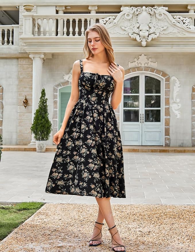 Black Beige Floral