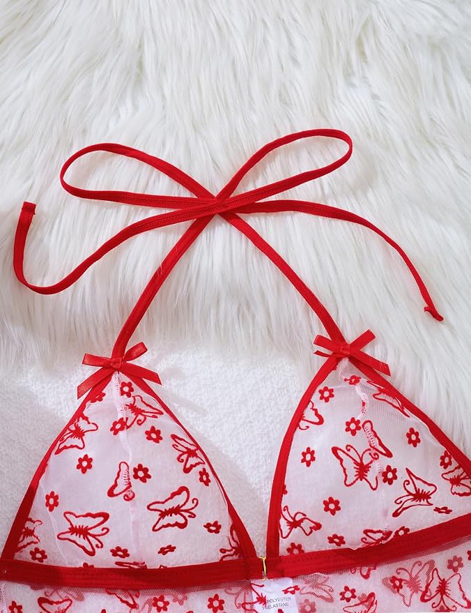 Tie-strap Red Butterfly