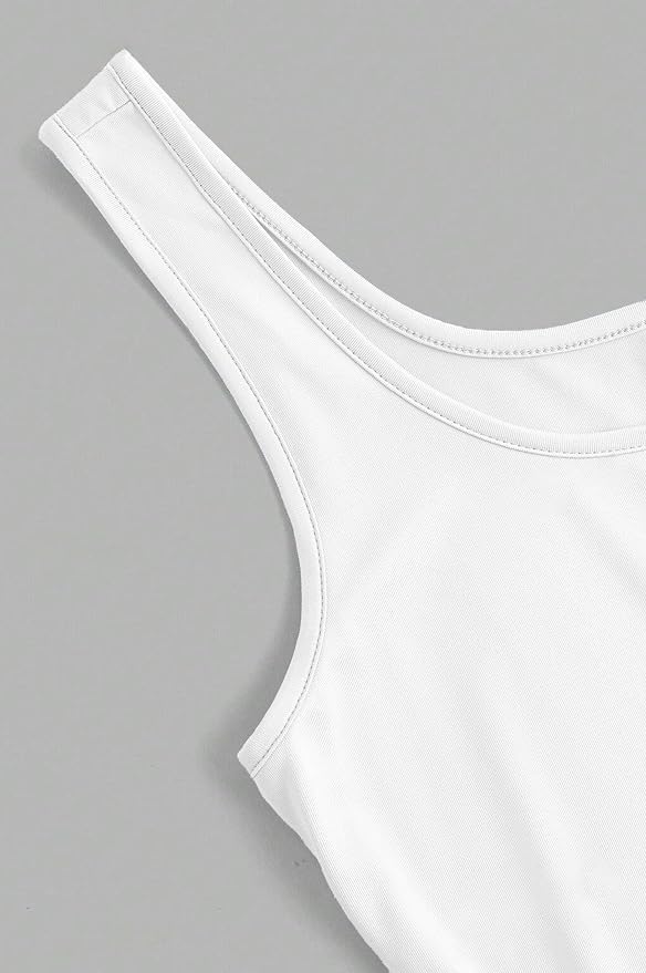 Black White Blue Wide-strap Tank Top