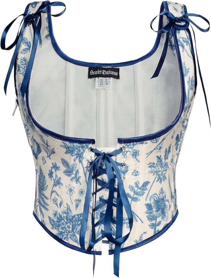 Beige Blue Floral