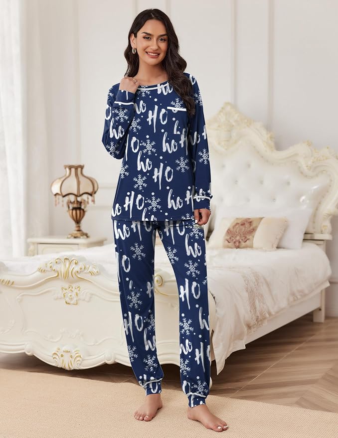 Christmas Navy With Snowflakes