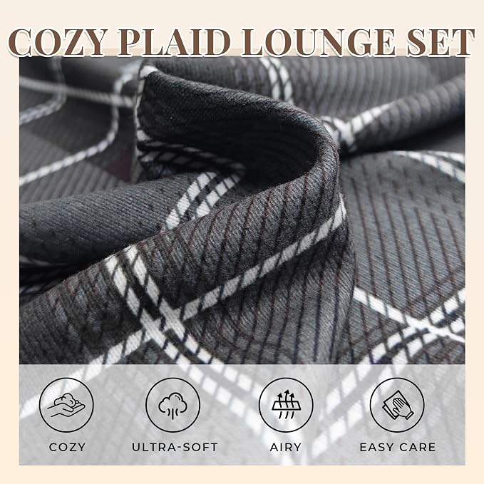 Light Grey Mel./Black Grey Plaid