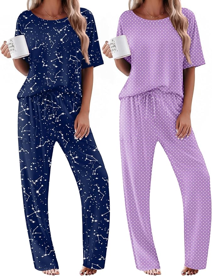 Lilac Dots/Navy Star