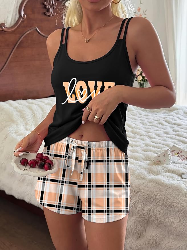 Orange Love Plaid