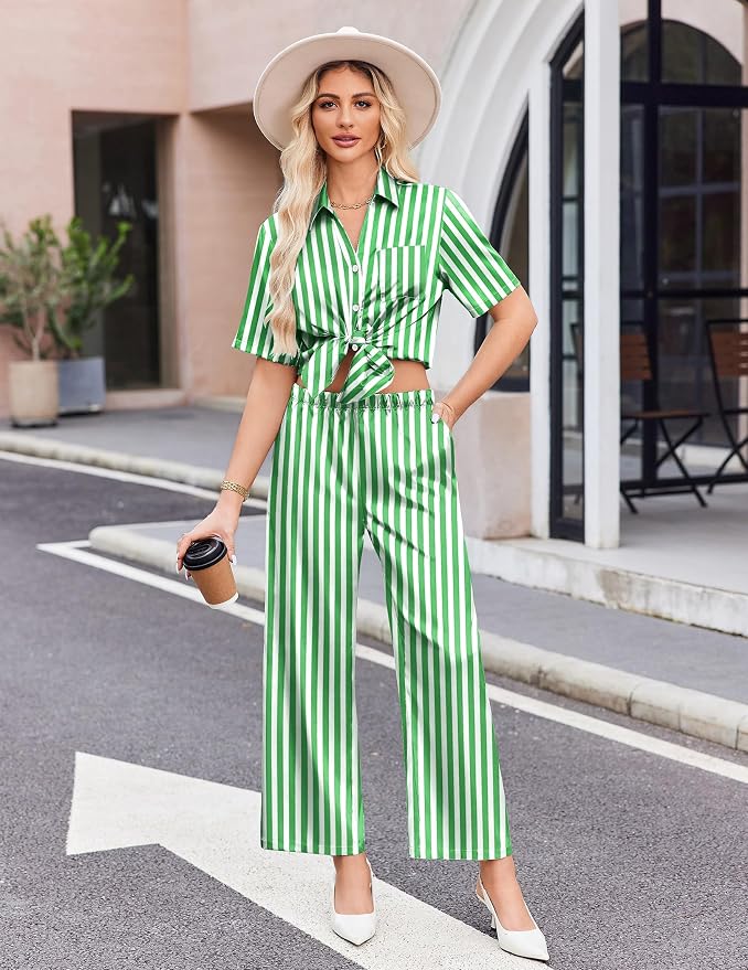 Green White Stripe