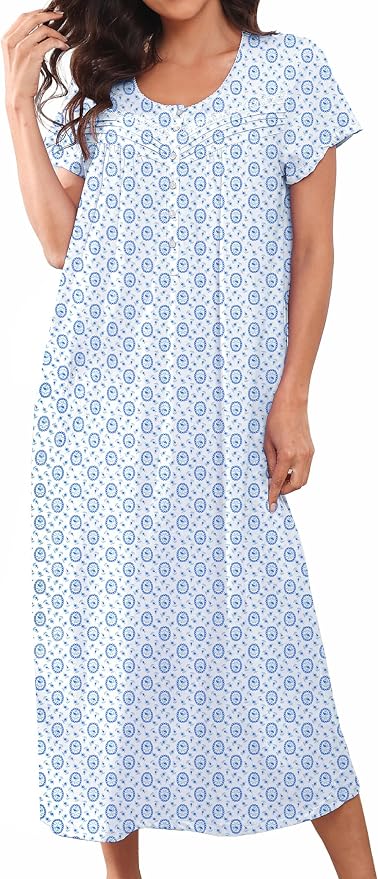 Knit-100% Cotton White Background, Blue Size Dots