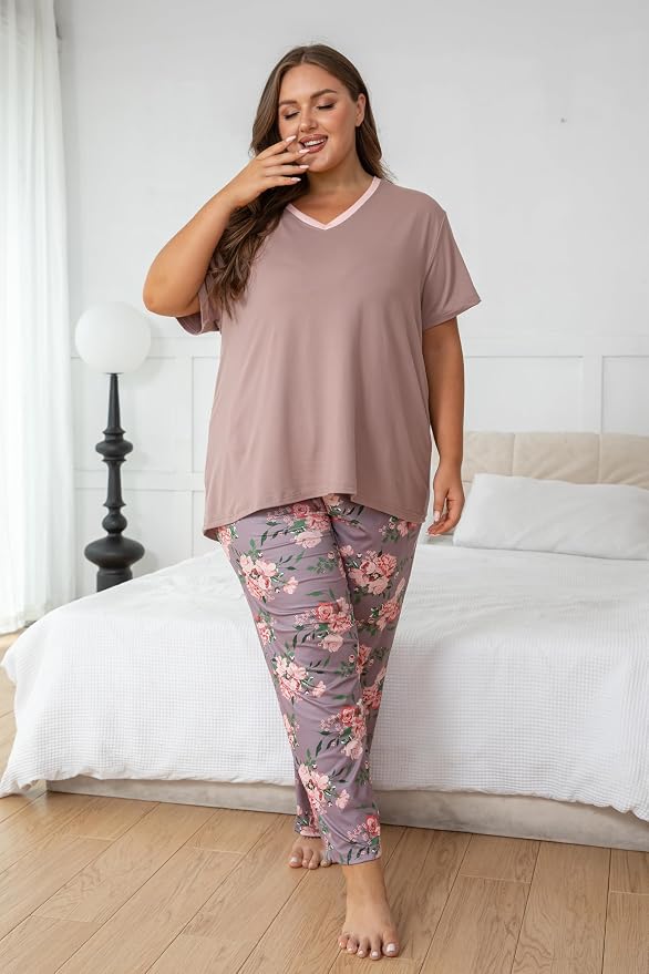 Light Pink Flowers/Brown