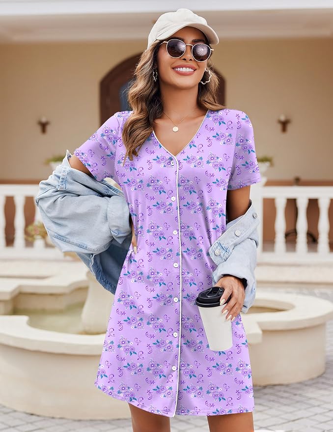 Black/Lilac White Florals