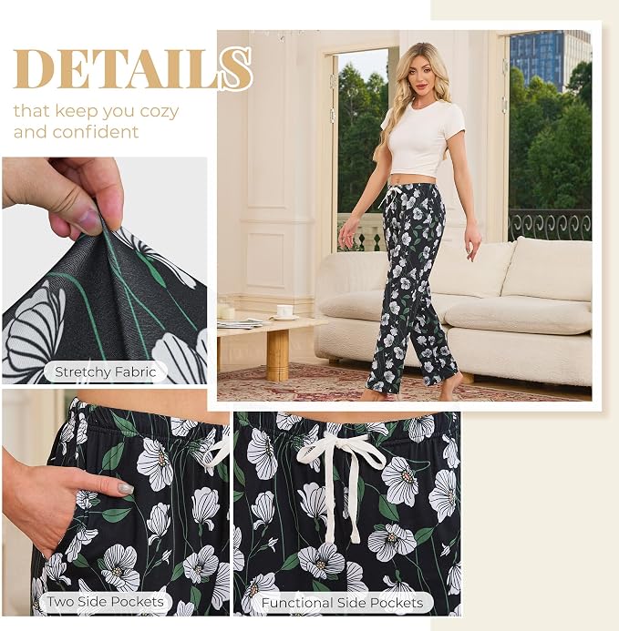 White Floral-black