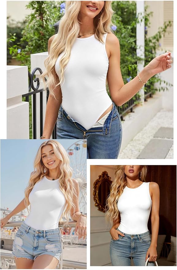 3-pack White Sleeveless