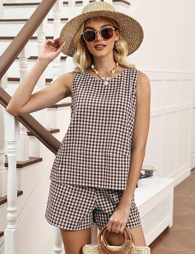 Brown & White Checkered