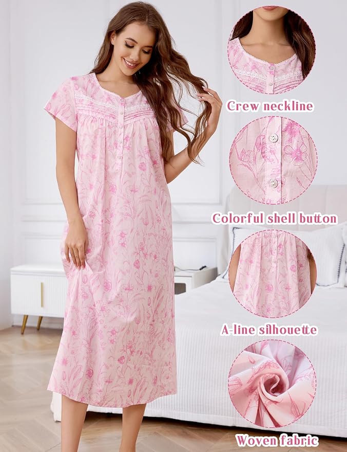 Woven-100% Cotton Pink Tulip