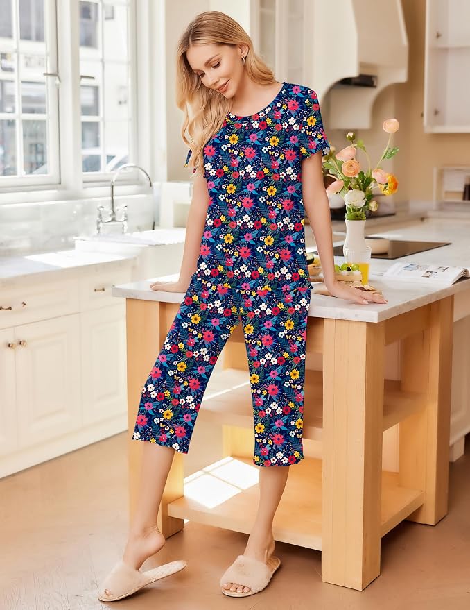 Blue Bow/Navy Bloom