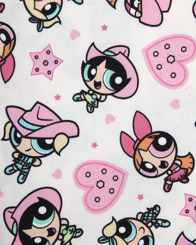 Cream Powerpuff Girls Cowgirl Stars & Hearts Print