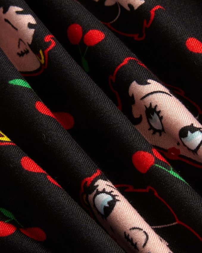 Black Betty Boop Cherries Print