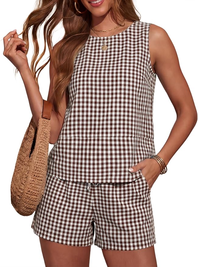 Brown & White Checkered