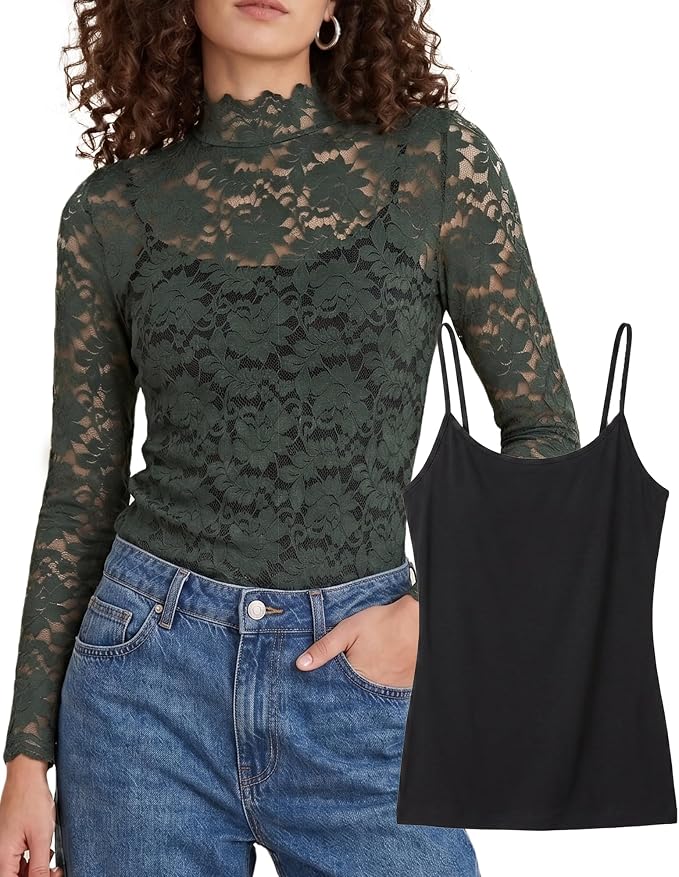 Dark Green & With Camisole