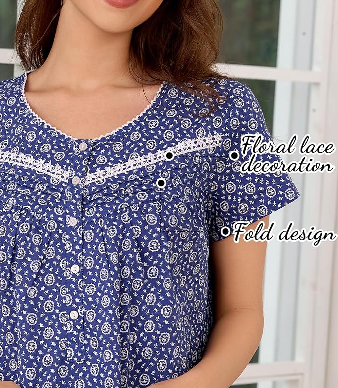 Woven-100% Cotton Polka Dots of Blue Background