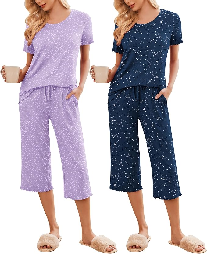 Lilac Dots/Navy Star