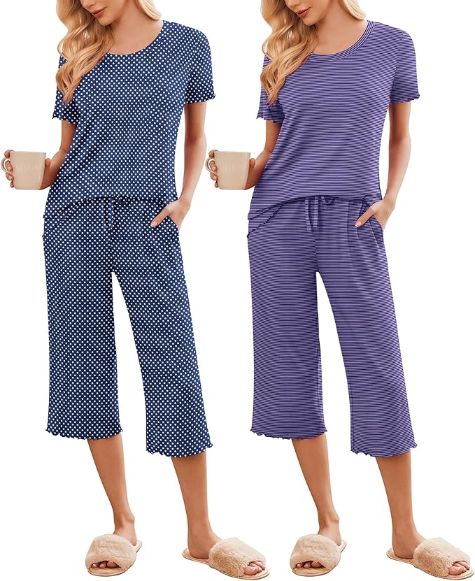 Navy Dots/Stripe
