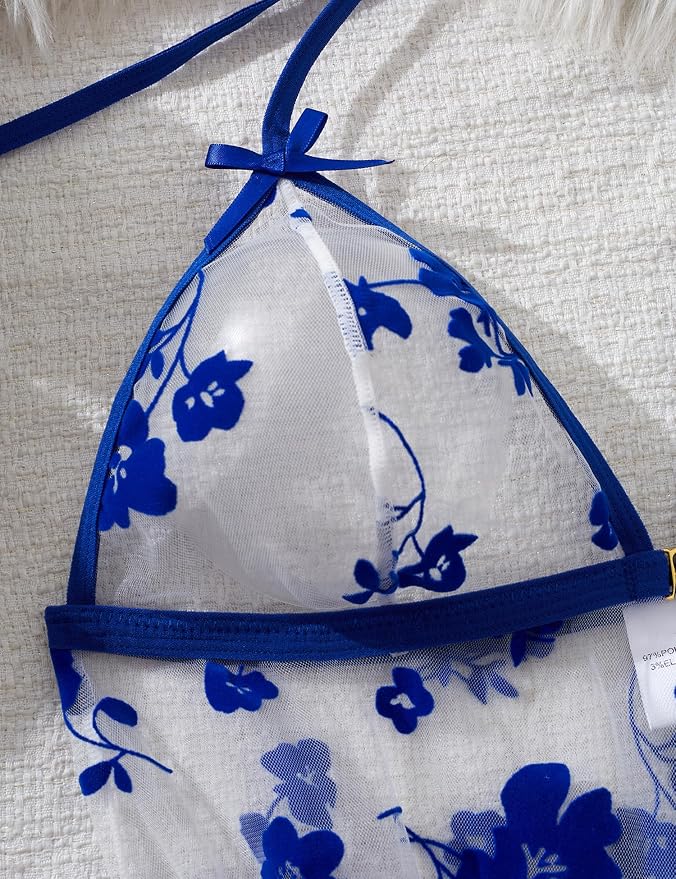 Tie-strap Blue Flowers