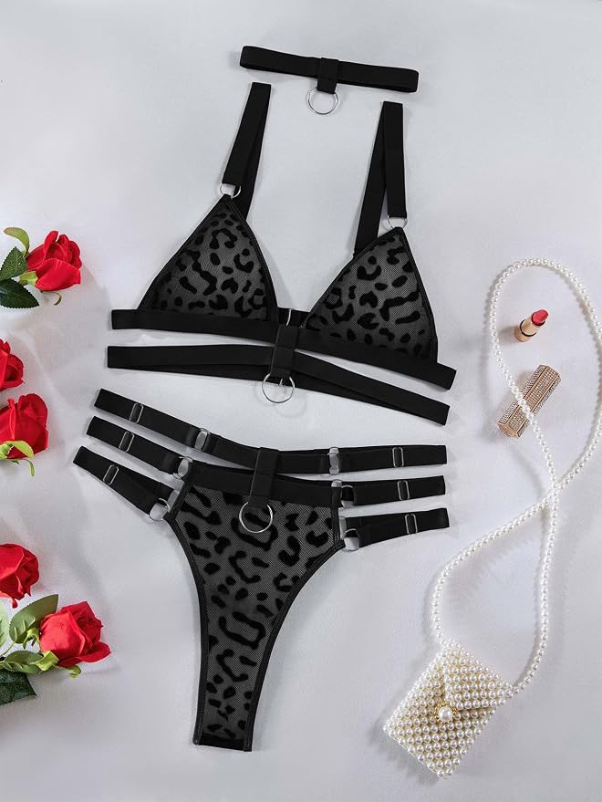 Mesh Black Leopard