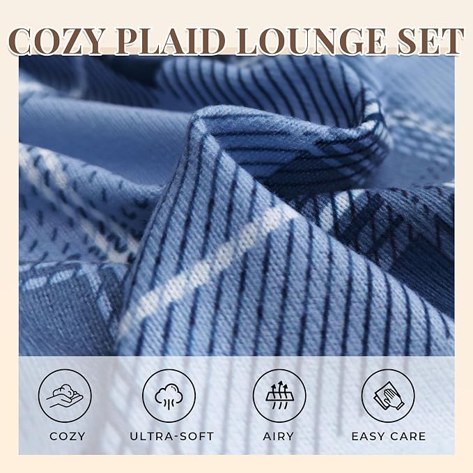 Dark Navy Mel./Light Blue Plaid