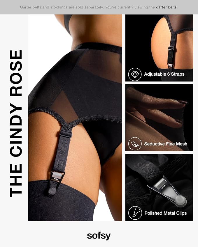 A01 | 1 Pair - Garter Belt | Midnight Black