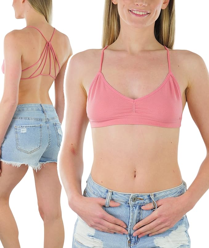 Strappy Back V-neck - Dusty Rose