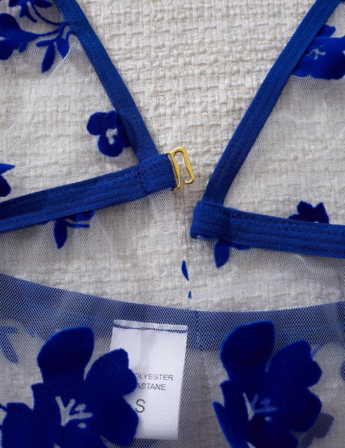 Tie-strap Blue Flowers