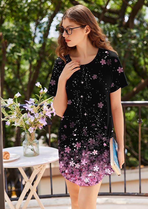 Navy Blue/Grey/Purple Pink Floral