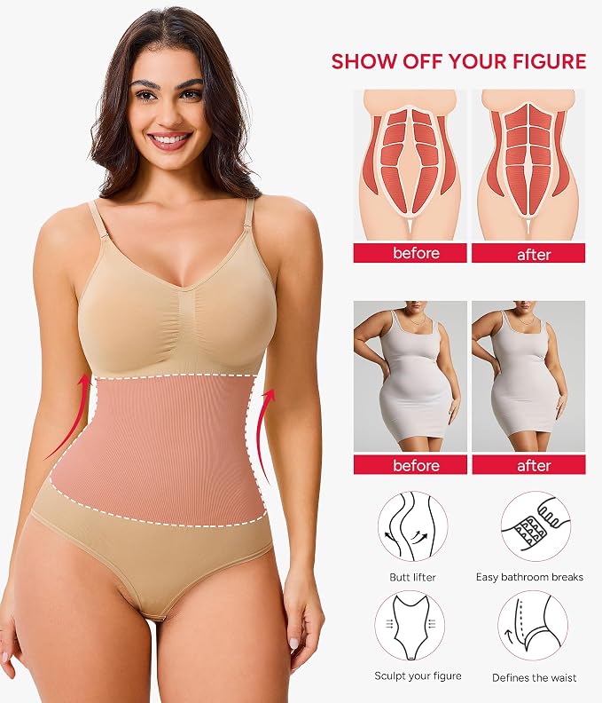 Beige V Neck Bodysuit