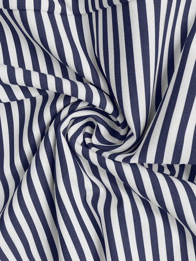 Navy Blue White Striped