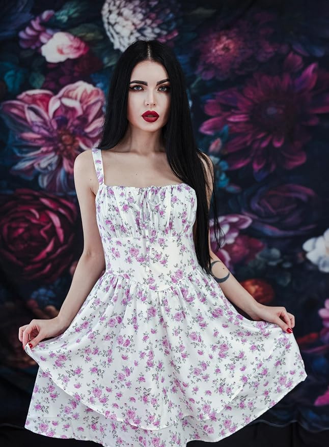 White Purple Floral