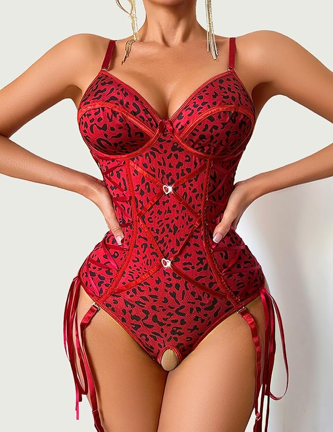 A-red Leopard Print
