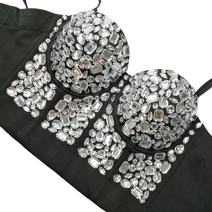 Rhinestone Corset Bustier Silver