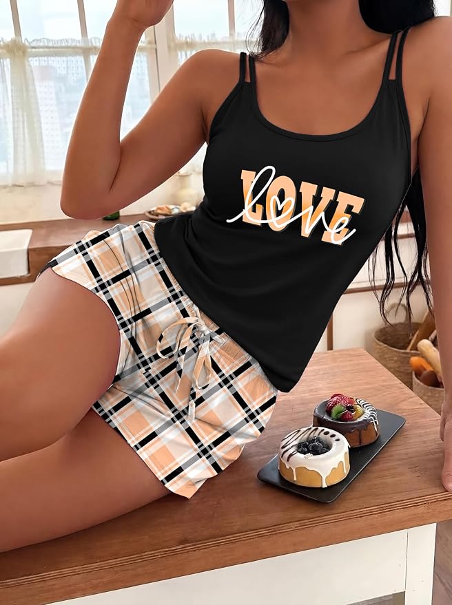 Orange Love Plaid