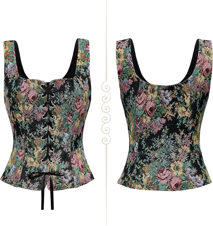Black Floral Corset