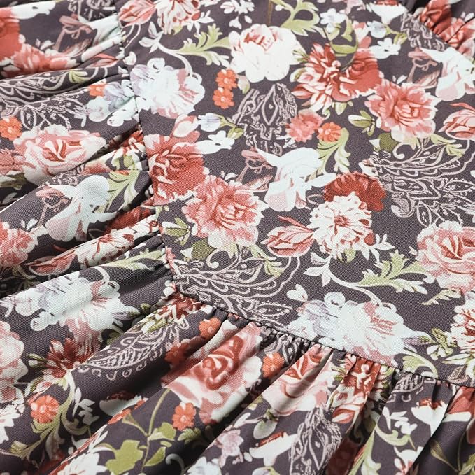 Brown Orange Floral