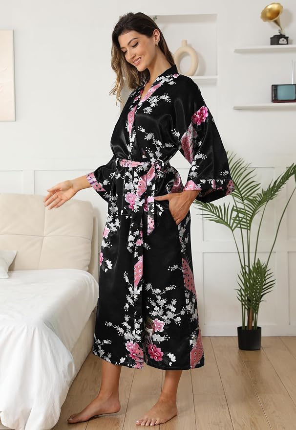 Peacock Floral Black