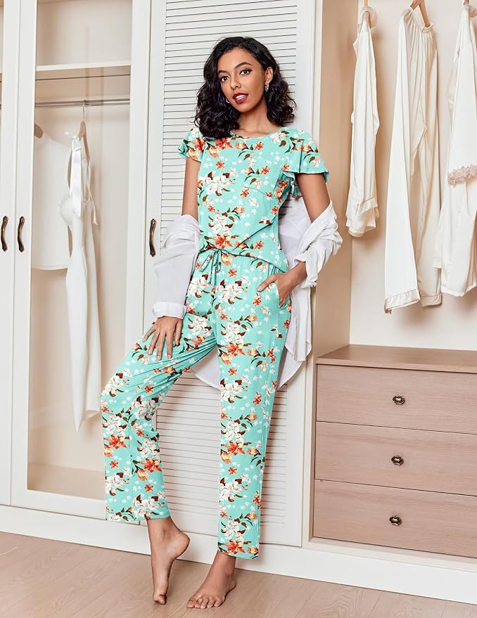 Green Flowers+beige Flowers